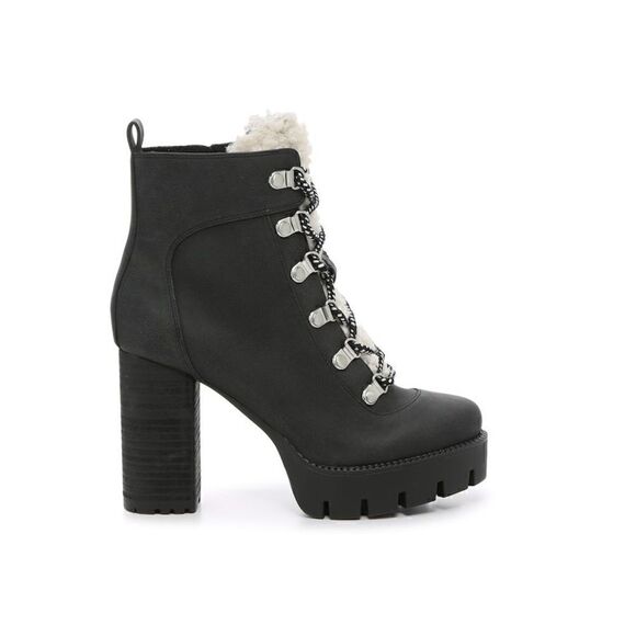 CHARLES BY CHARLES DAVID WEARY FAUX NUBUCK AND FAUX-FUR PLATFORM ANKLE BOOT - Picture 6 of 16